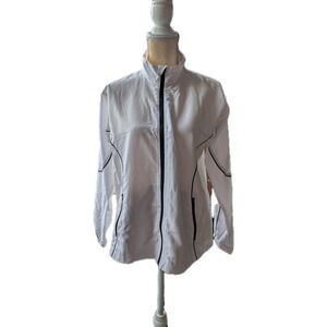NWT PAGE & TUTTLE Women Size‎ L WHITE WINDBREAKER JACKET Free Swing Golf